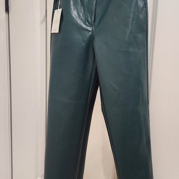 NWT Wilfred Melina Vegan Leather Pant - Sz 0 Short - Aventurine Green - Picture 4 of 5